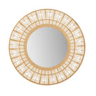 Natural Bamboo Frame Round Wall Mirror