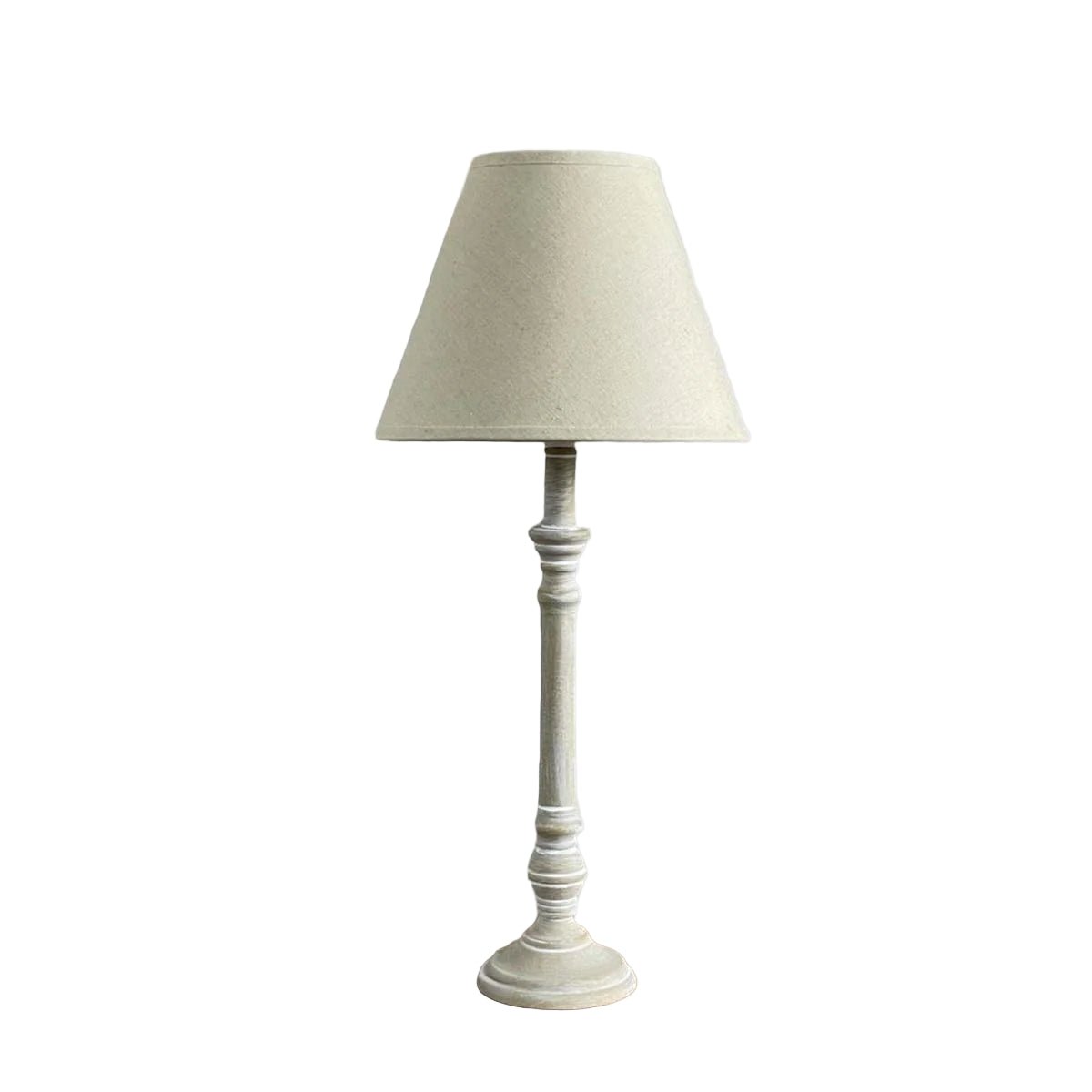 Natural classic base lamp with natural shade – Angela Reed