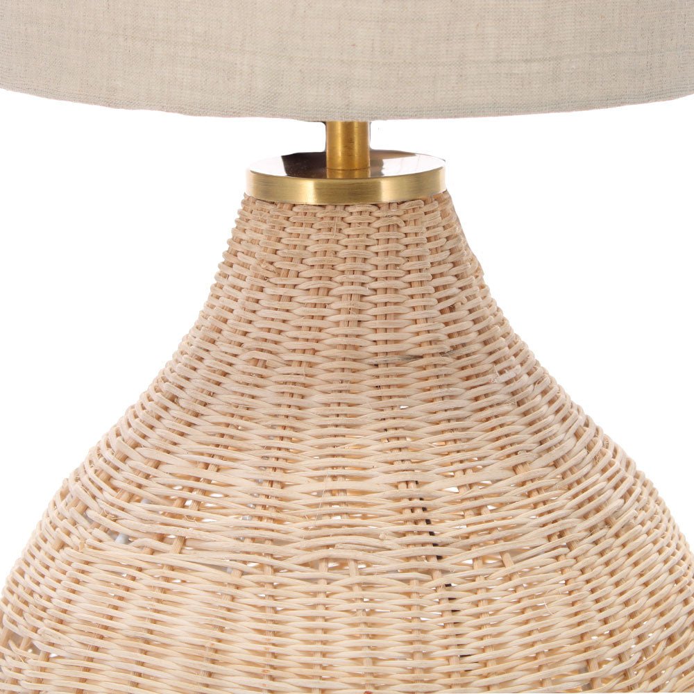 Natural Rattan Lamp with Drum Shade