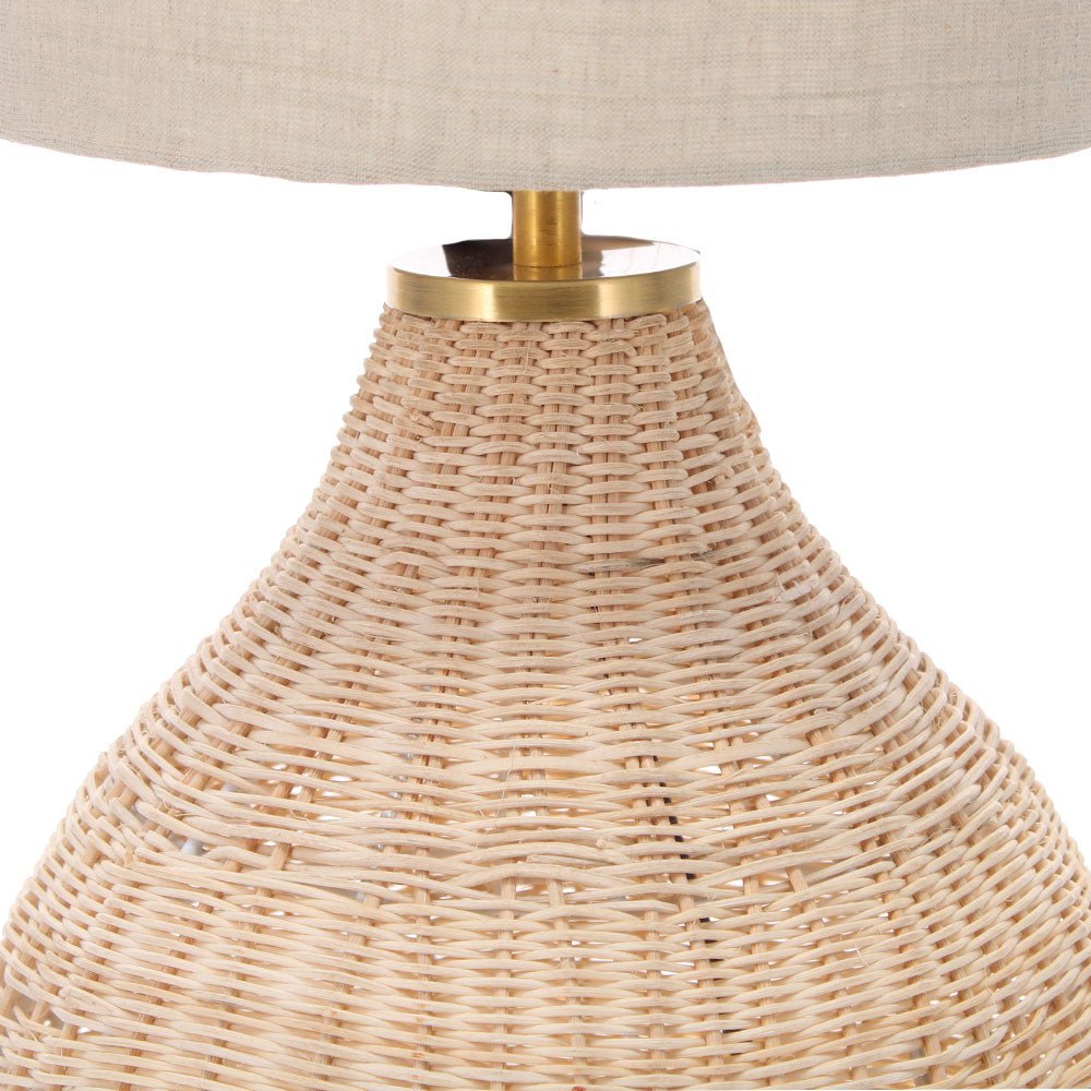 Natural Rattan Lamp with Drum Shade - Angela Reed -
