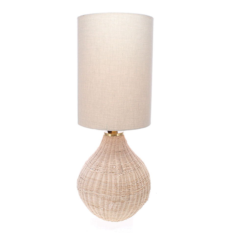 Natural Rattan Lamp with Drum Shade