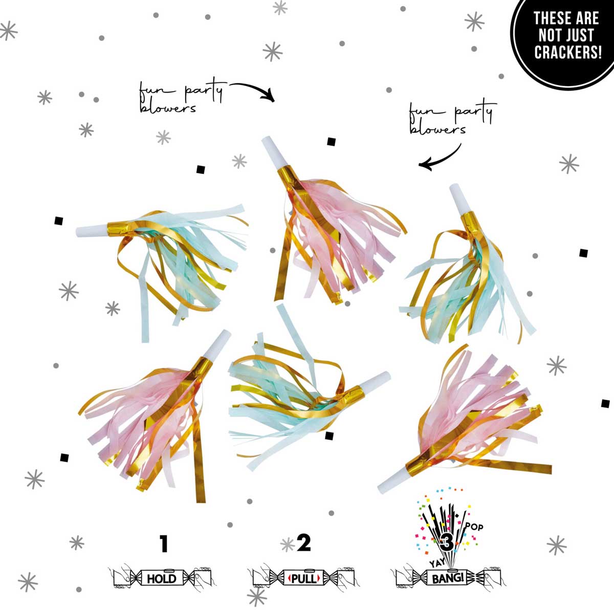 Novelty Crackertoa Crackers, Set of 6