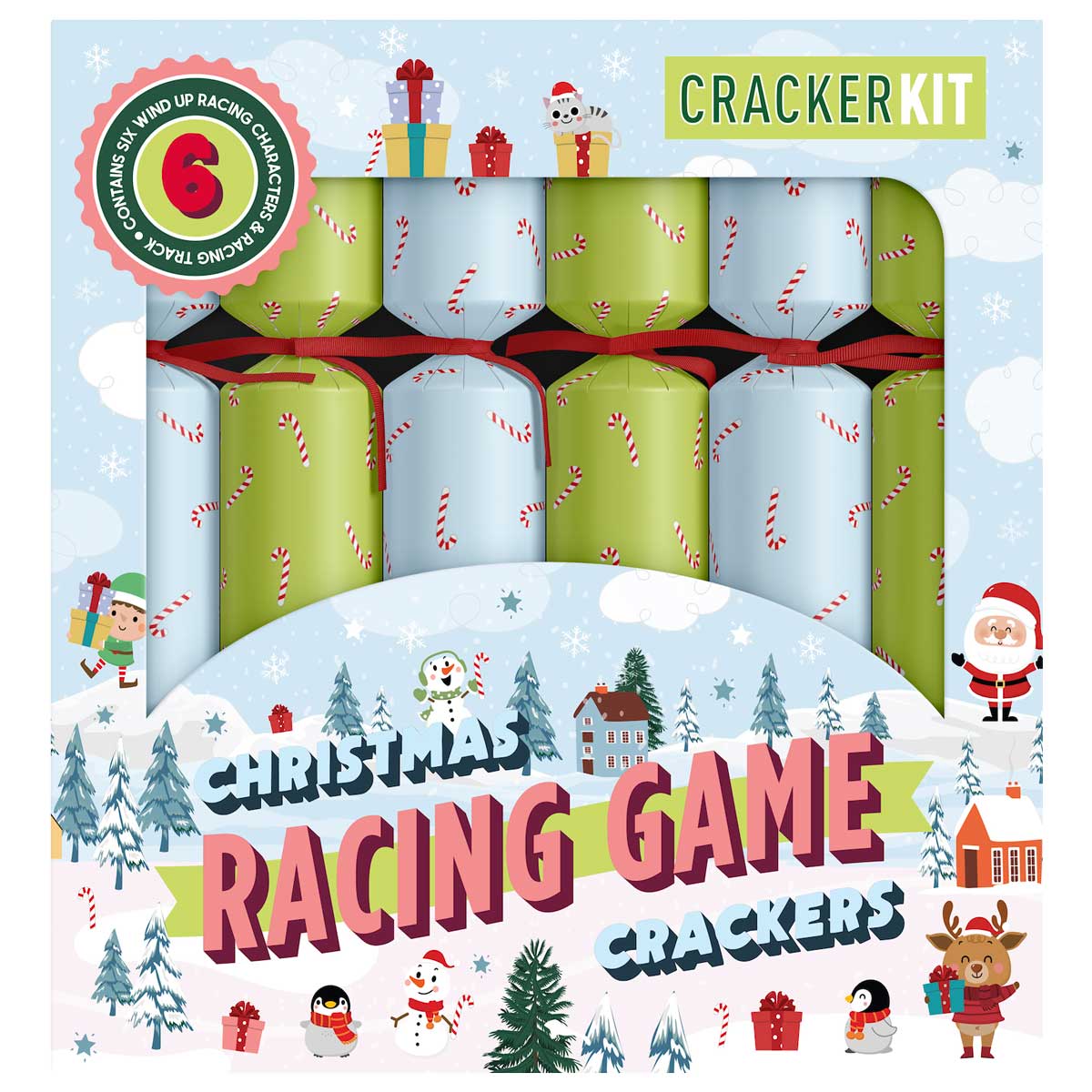 Novelty Racing Game Crackers, Set of 6