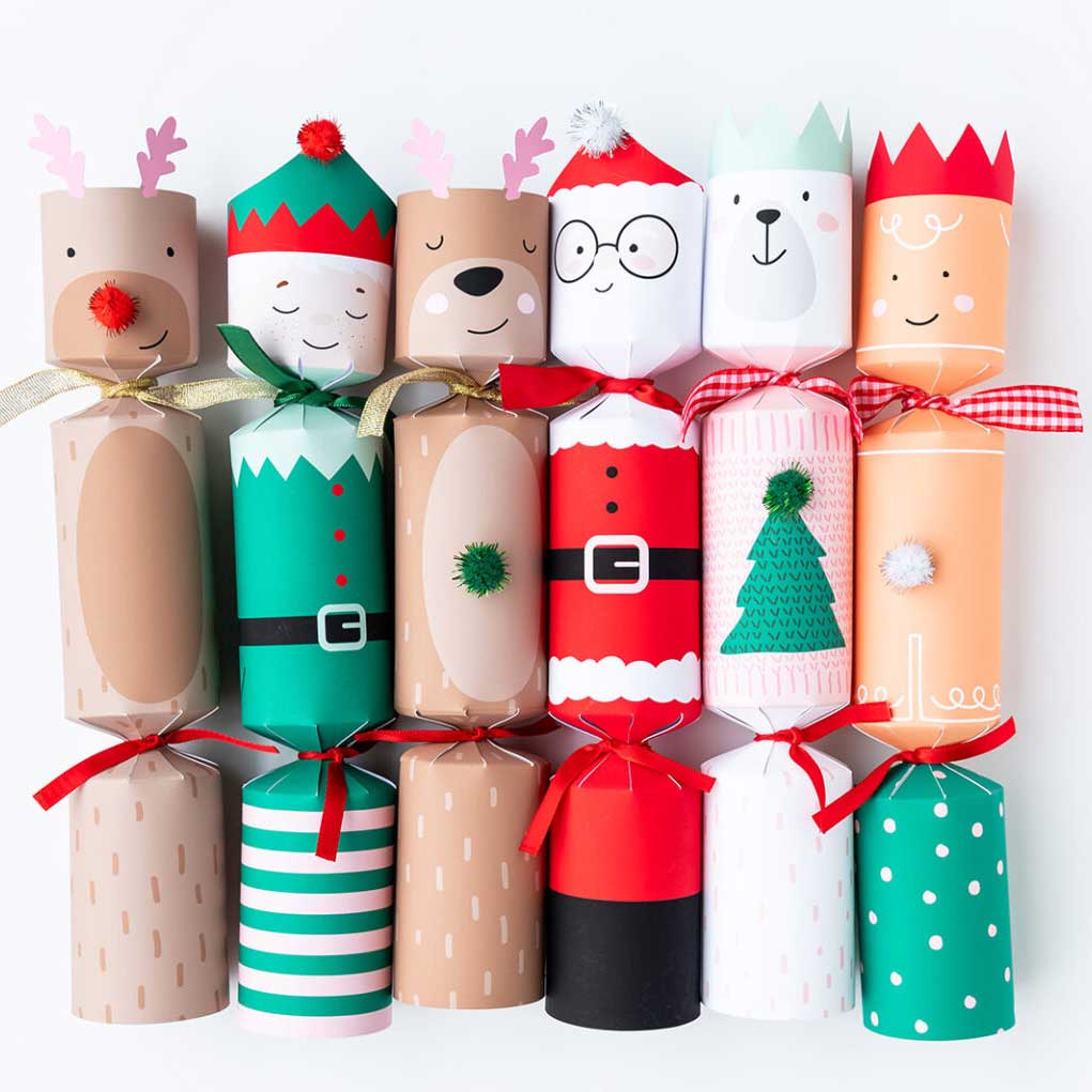 Novelty Santa and Friends Crackers, Set of 6
