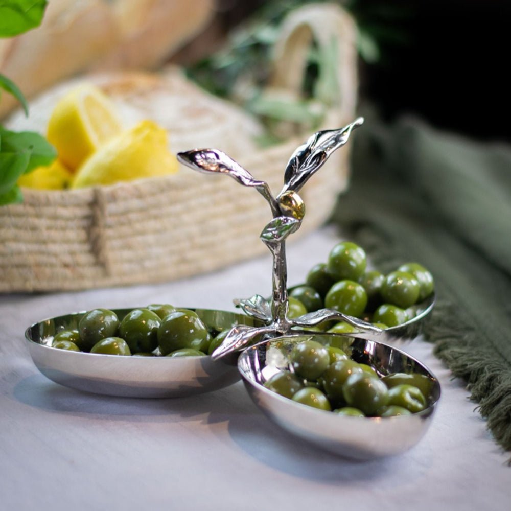 Olive Three Section Serving Dish