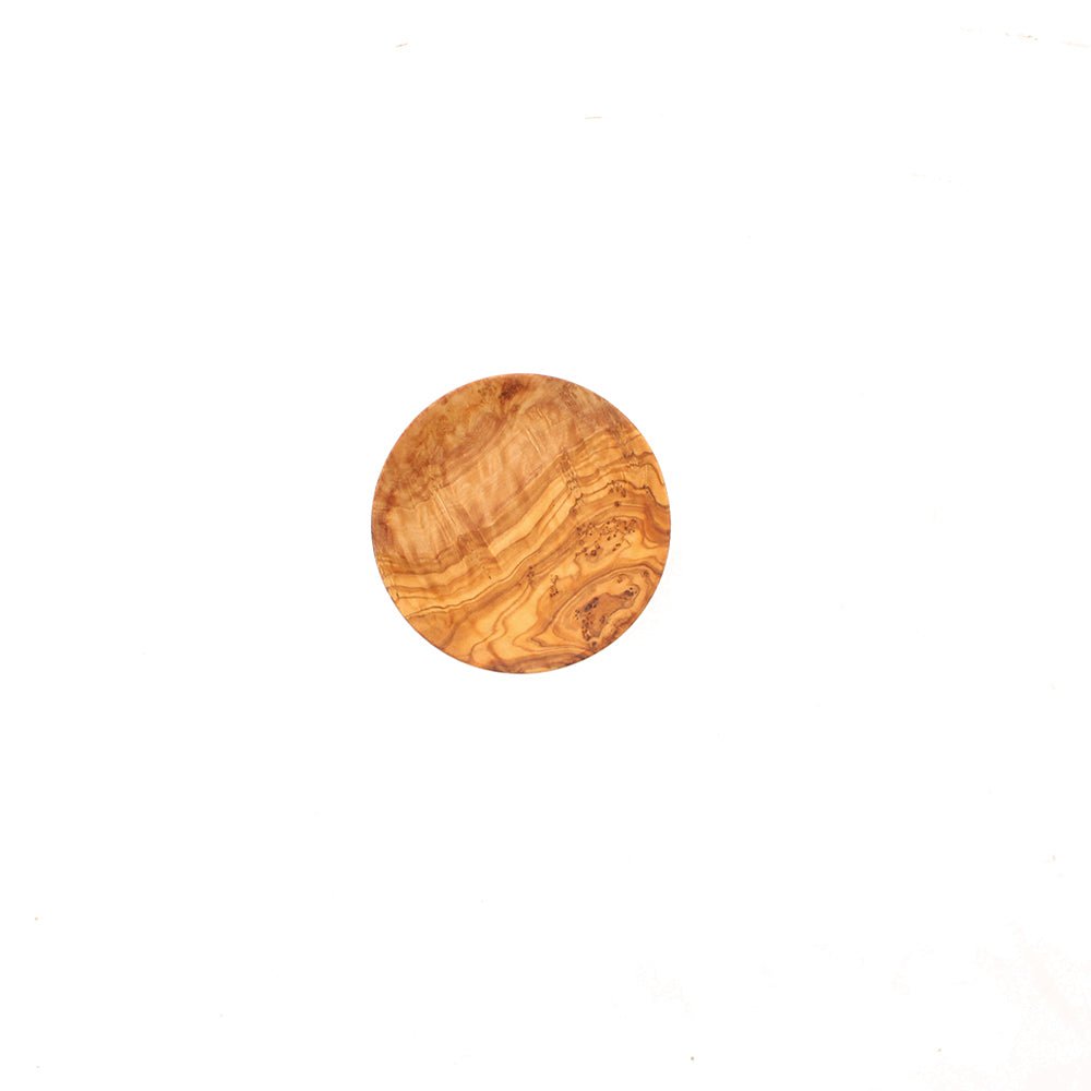 Olive Wood Round Plate, 10cm