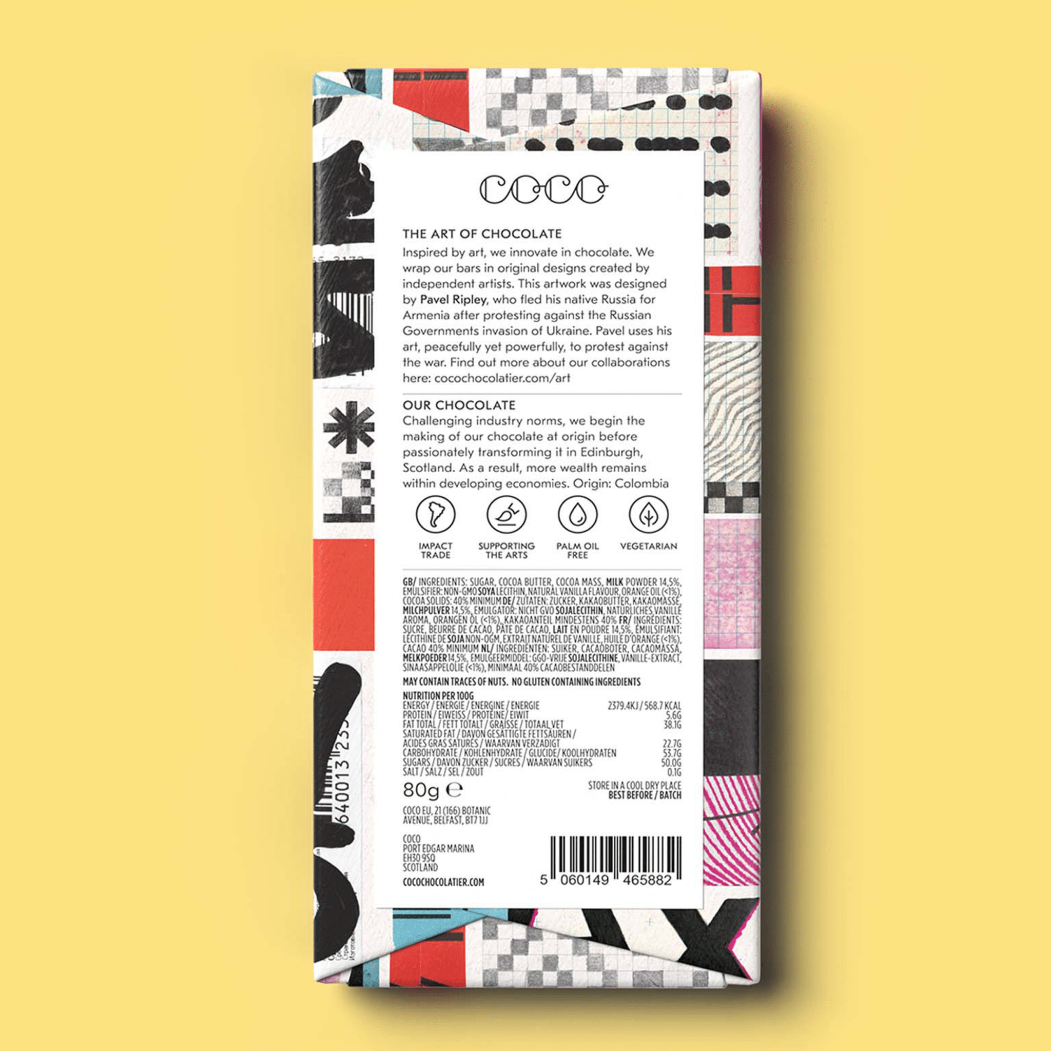Orange Milk Chocolate Bar, 80g
