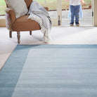 Origins Borders Rug, Duck Egg 120 x 170cm,160 x 230cm,200 x 290cm,67 x 200cm,80 x 150cm