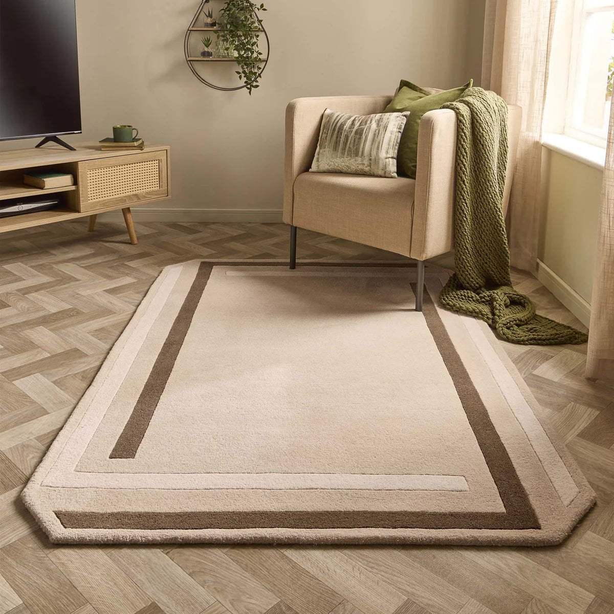 Origins Contour Beige/Brown Rug 120 x 170cm,160 x 230cm,200 x 290cm