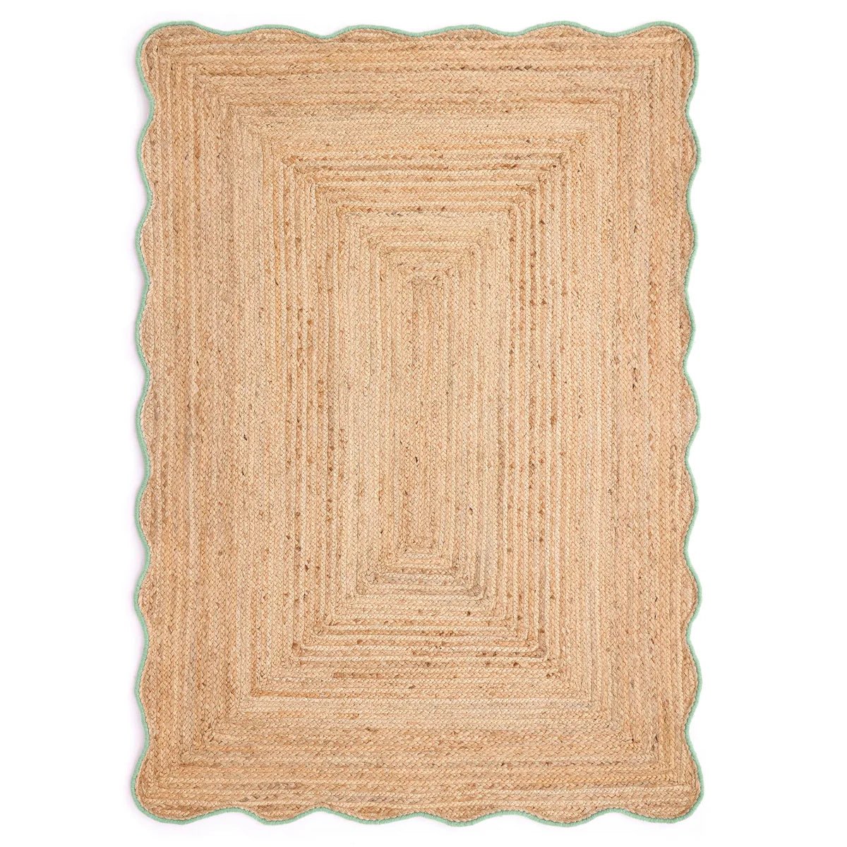 Origins Jute Scalloped Edge Rug, Green - Angela Reed - 
