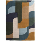 Origins Retro Deco Rug, Blue 120 x 170cm,160 x 230cm,200 x 300cm