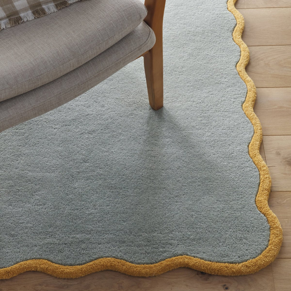Origins Scalloped Elsie Rug, Duck Egg/Ochre - Angela Reed - 