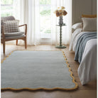Origins Scalloped Elsie Rug, Duck Egg/Ochre 120 x 170cm,160 x 230cm,200 x 300cm