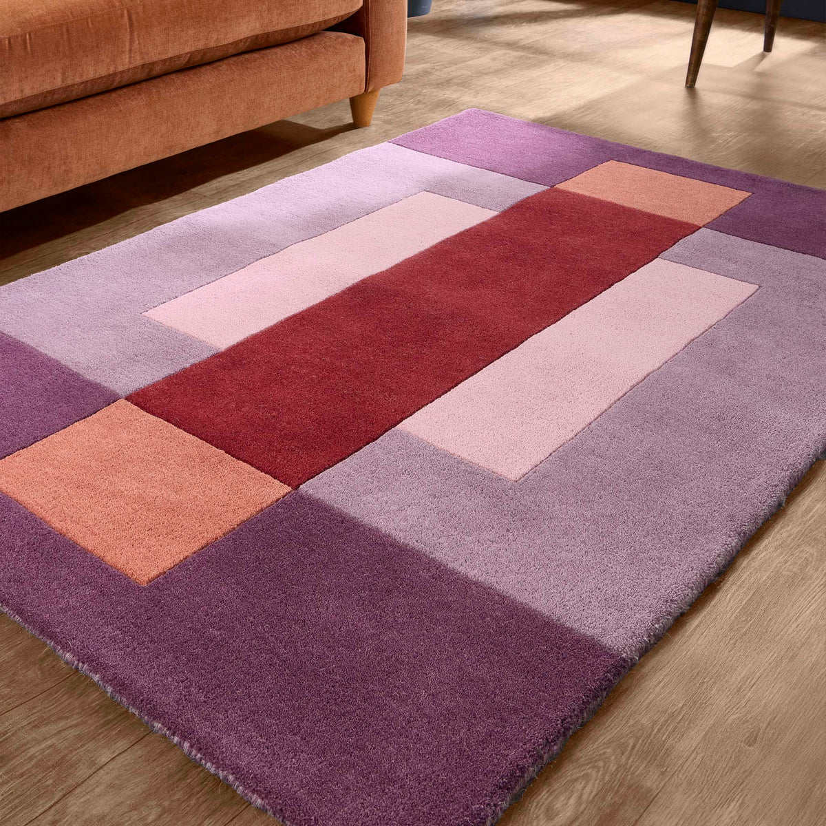 Origins Sienna Block, Berry 120 x 170cm,160 x 230cm,80 x 150cm