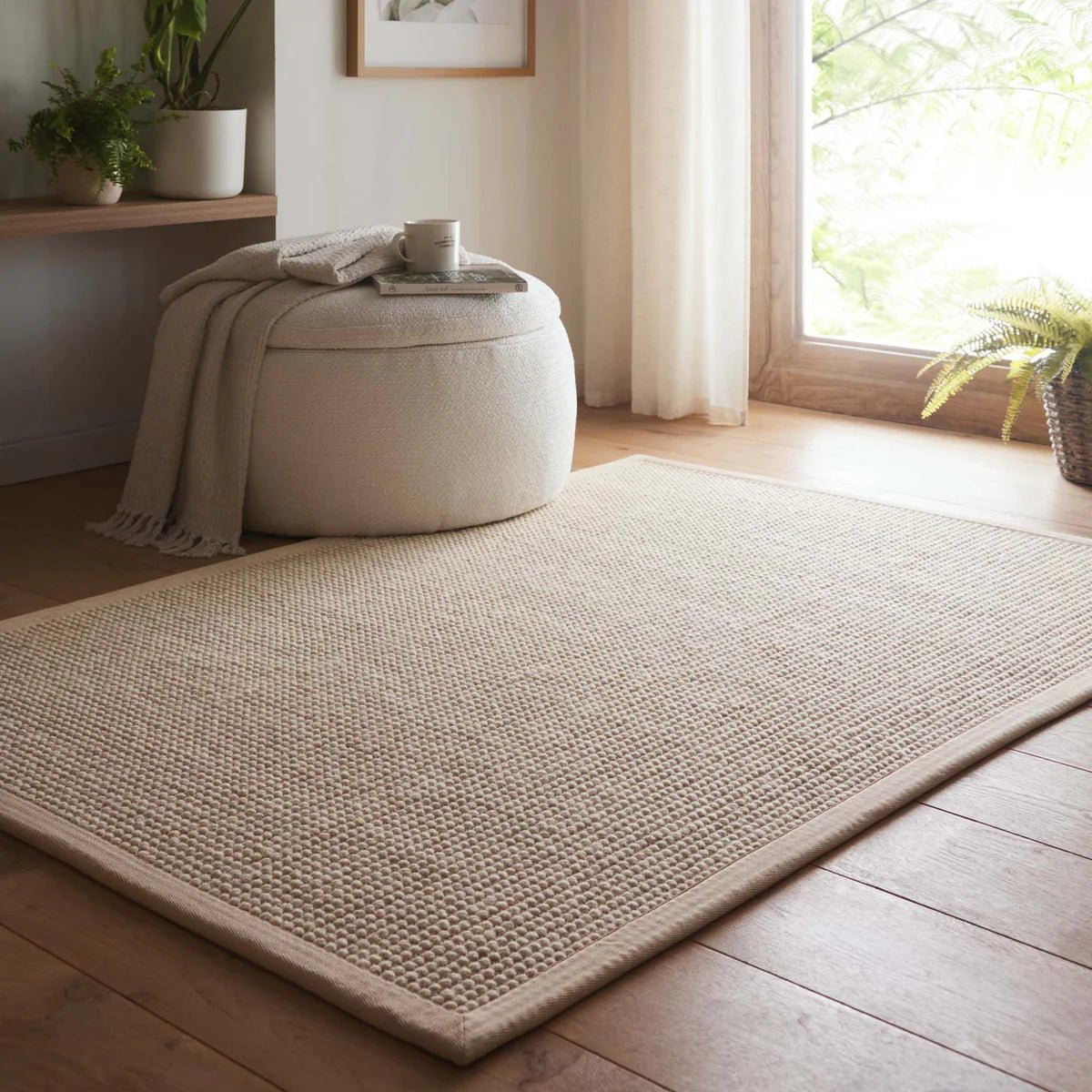Origins Sisal Boucle Rug with Beige Border 120 x 170cm,160 x 230cm,80 x 150cm,67 x 200cm runner
