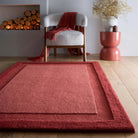 Origins Stacked Border, Wine Red 120 x 170cm,160 x 230cm,200 x 290cm