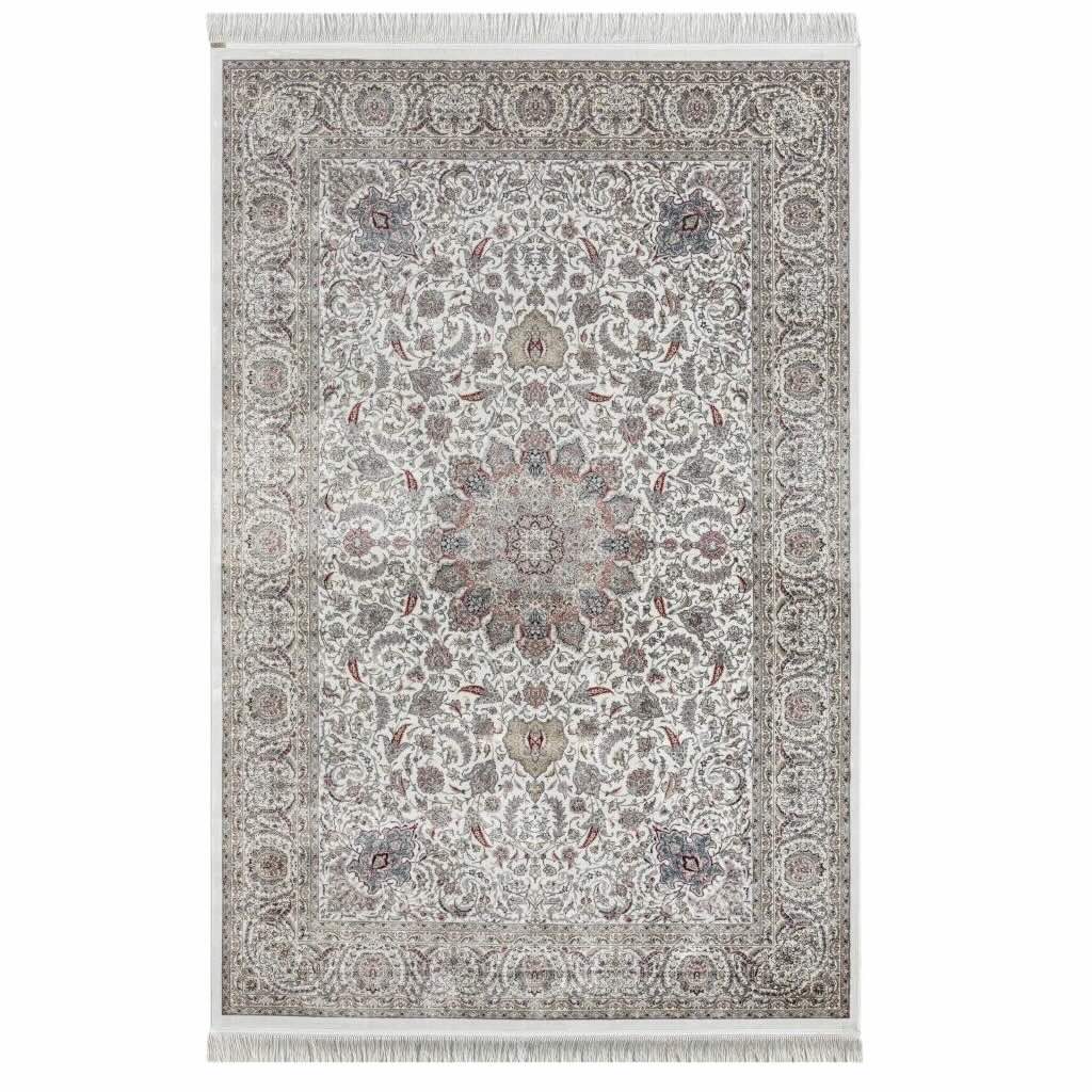 Ornate Persian Floral Ivory Rug - Angela Reed - 