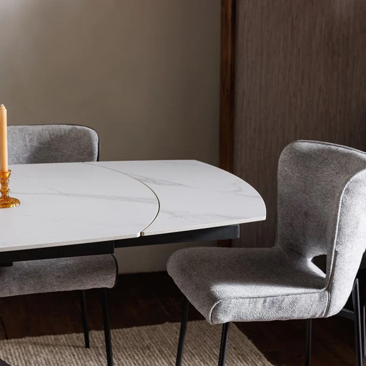 Oslo Sintered Stone Table Grey,White