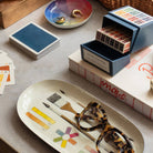 Oval Art of Colouring Enamel Tray