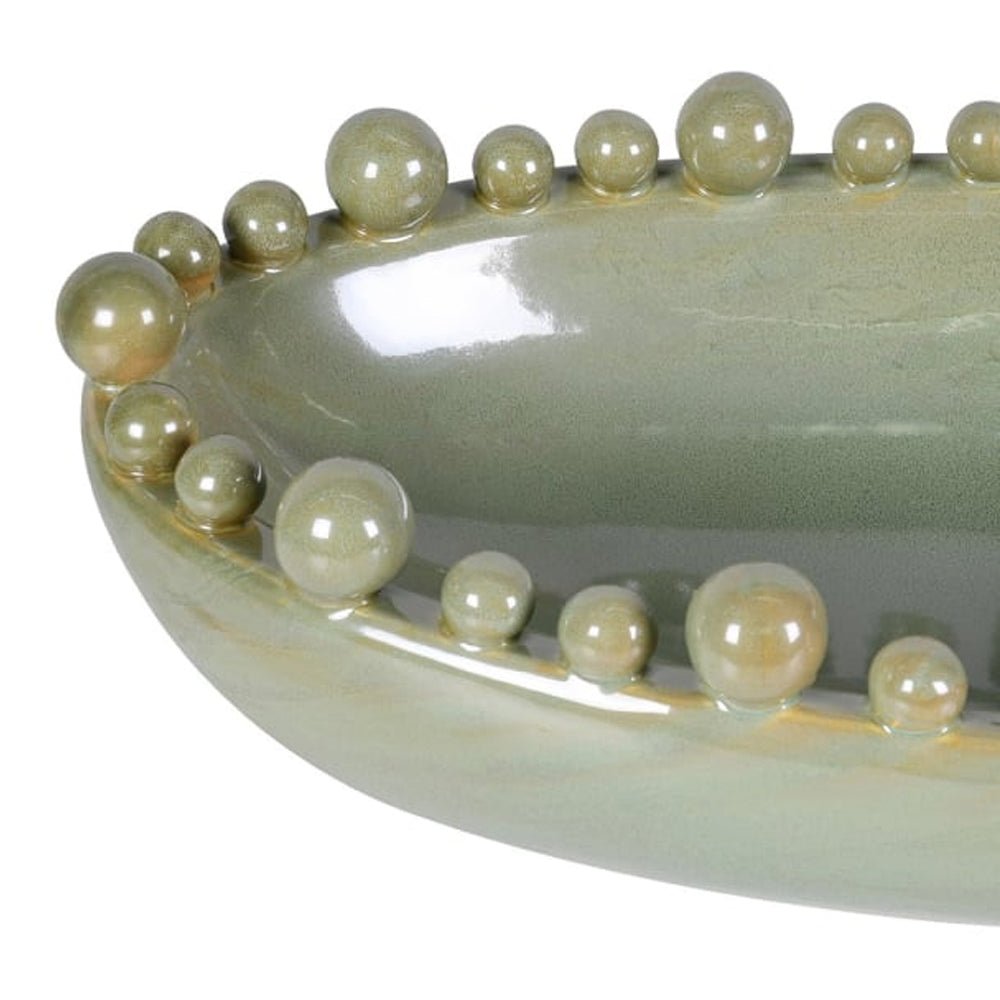 Oval Bobble Bowl, Celadon