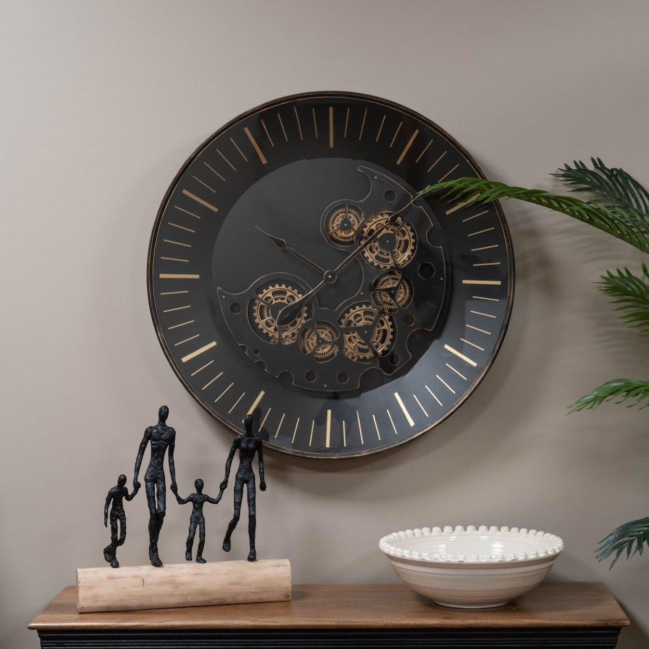Palladium Wall Clock With Moving Cogs - Angela Reed - 