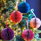 Paper Bauble Decoration, Turquoise, 10cm