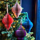 Paper Honeycomb Finial, Orange, 20cm