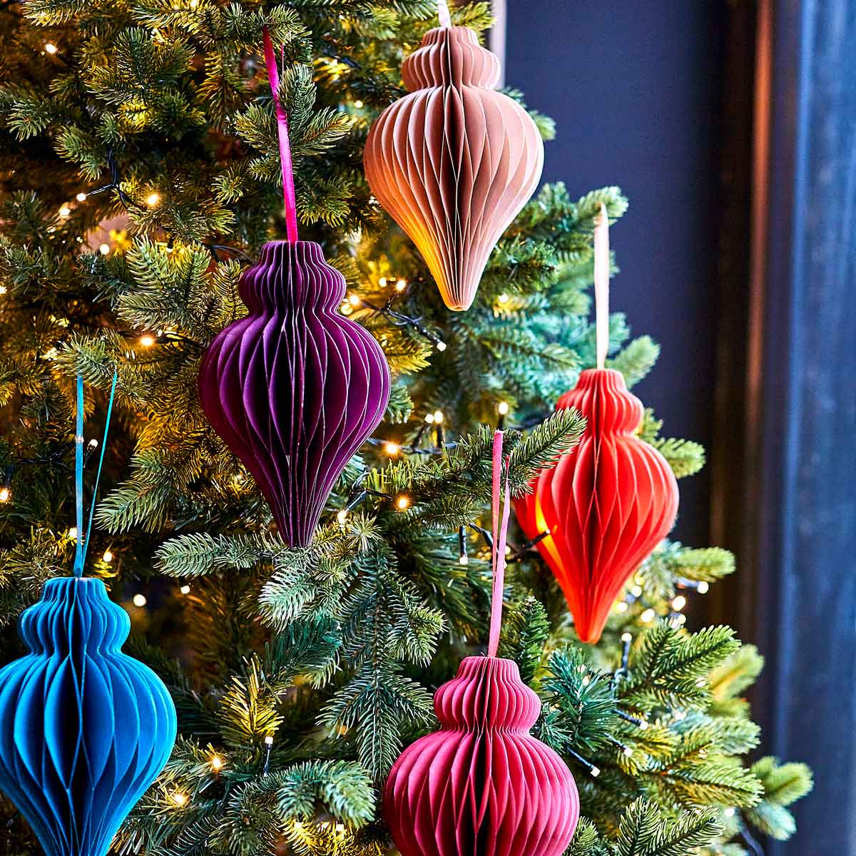 Paper Teardrop Decoration, Purple, 20cm