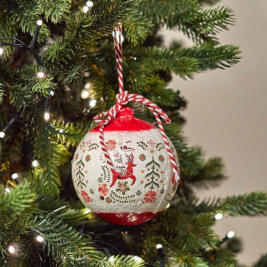 Papermache Festive Bauble - Angela Reed - Christmas Decorations