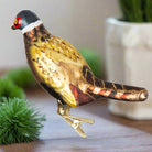 Pheasant Glass and Glitter Clip Decoration