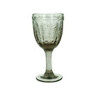 Pressed Glass Wine Goblet, Green - Angela Reed - 