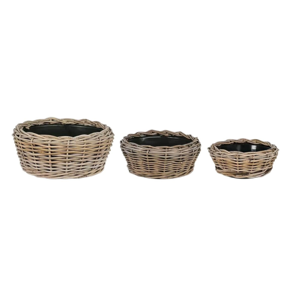 Rattan Planters, Set of 3