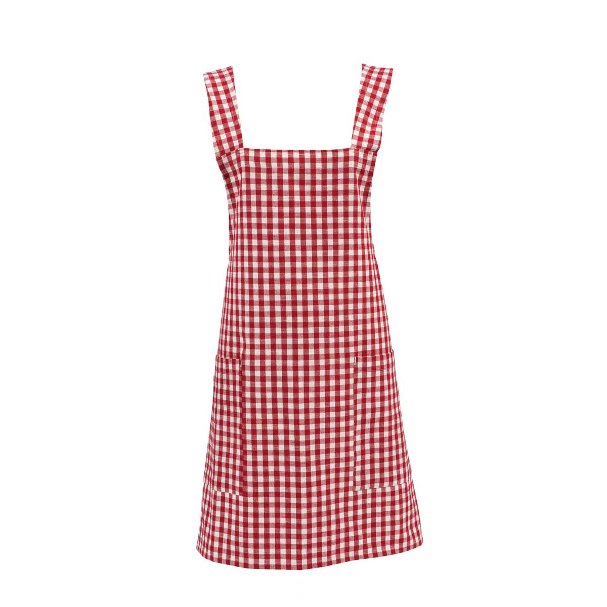 Red Gingham Cross-back Apron