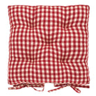 Red Gingham Seat Pad with Ties