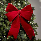 Red Velvet Wired Bow, Large