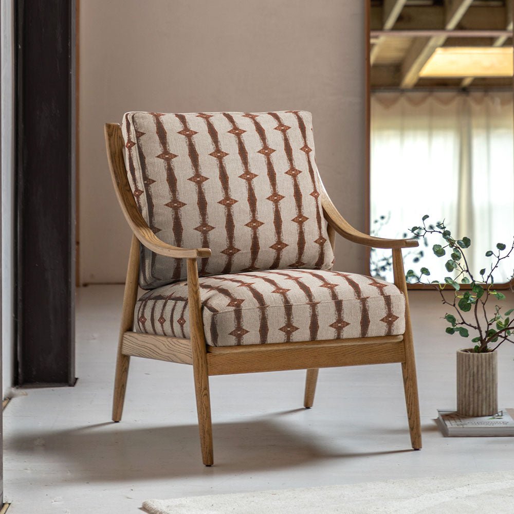 Reliant Armchair Indra Stripe,Zari Jacquard