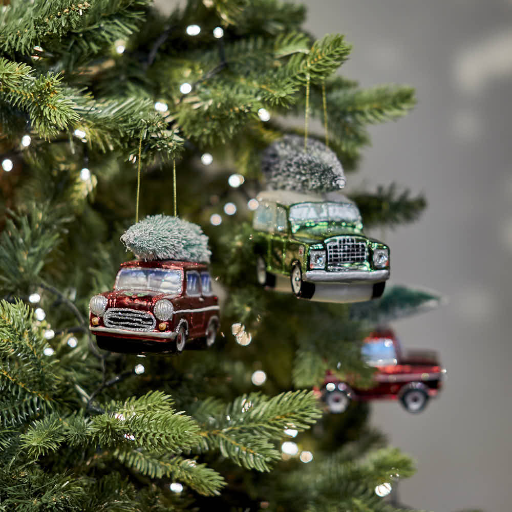 Retro Glass Land Rover Decoration, Green