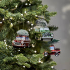 Retro Glass Land Rover Decoration, Green