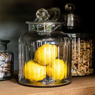 Ribbed Glass Storage Jar Medium,Large
