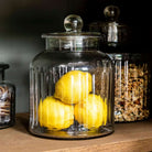 Ribbed Glass Storage Jar Medium,Large