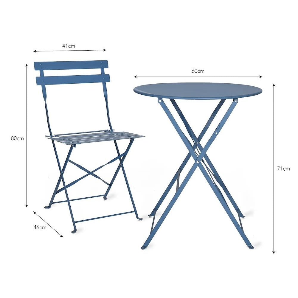 Rive Droite Bistro Set, Chalk, Small Cove Blue,Chalk,Carbon,Clay