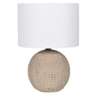 Round Bobble Table Lamp with Linen Shade