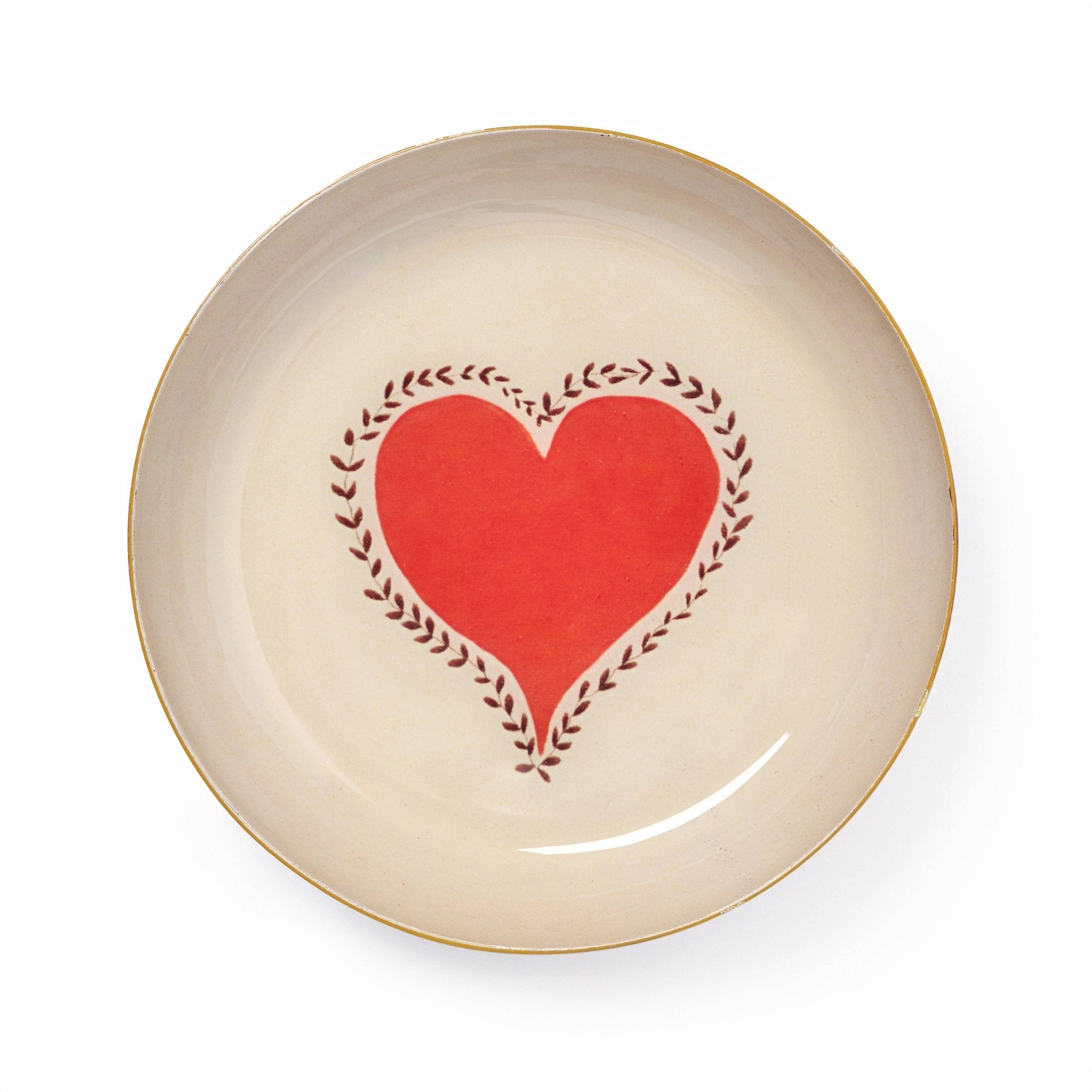 Round Enamel Tray - Heart