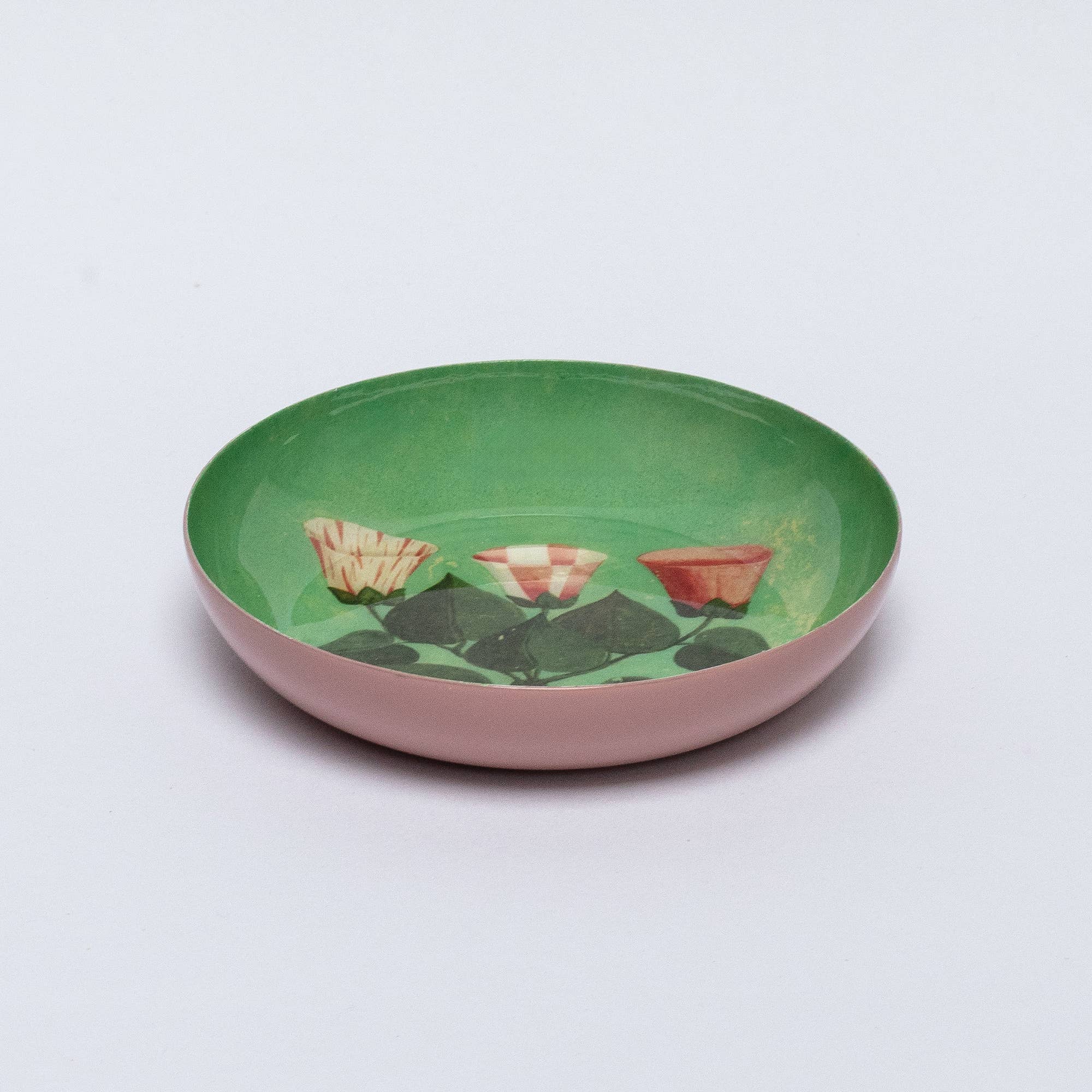 Round Festival of Flowers Enamel Tray