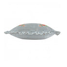 Ruffled Embroidered Cushion in Blue