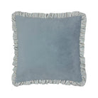 Ruffled Matte Velvet Cushion in Blue