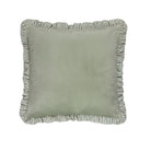 Ruffled Matte Velvet Cushion in Sage