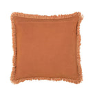 Ruffled Velvet Cushion in Rust Pink