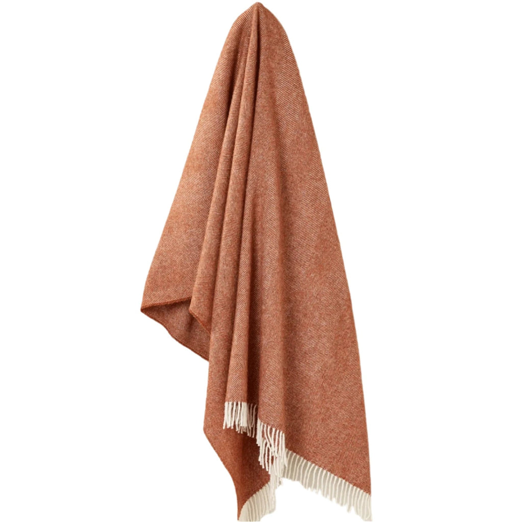 Rust Merino Herringbone Throw by Bronte - Angela Reed - 