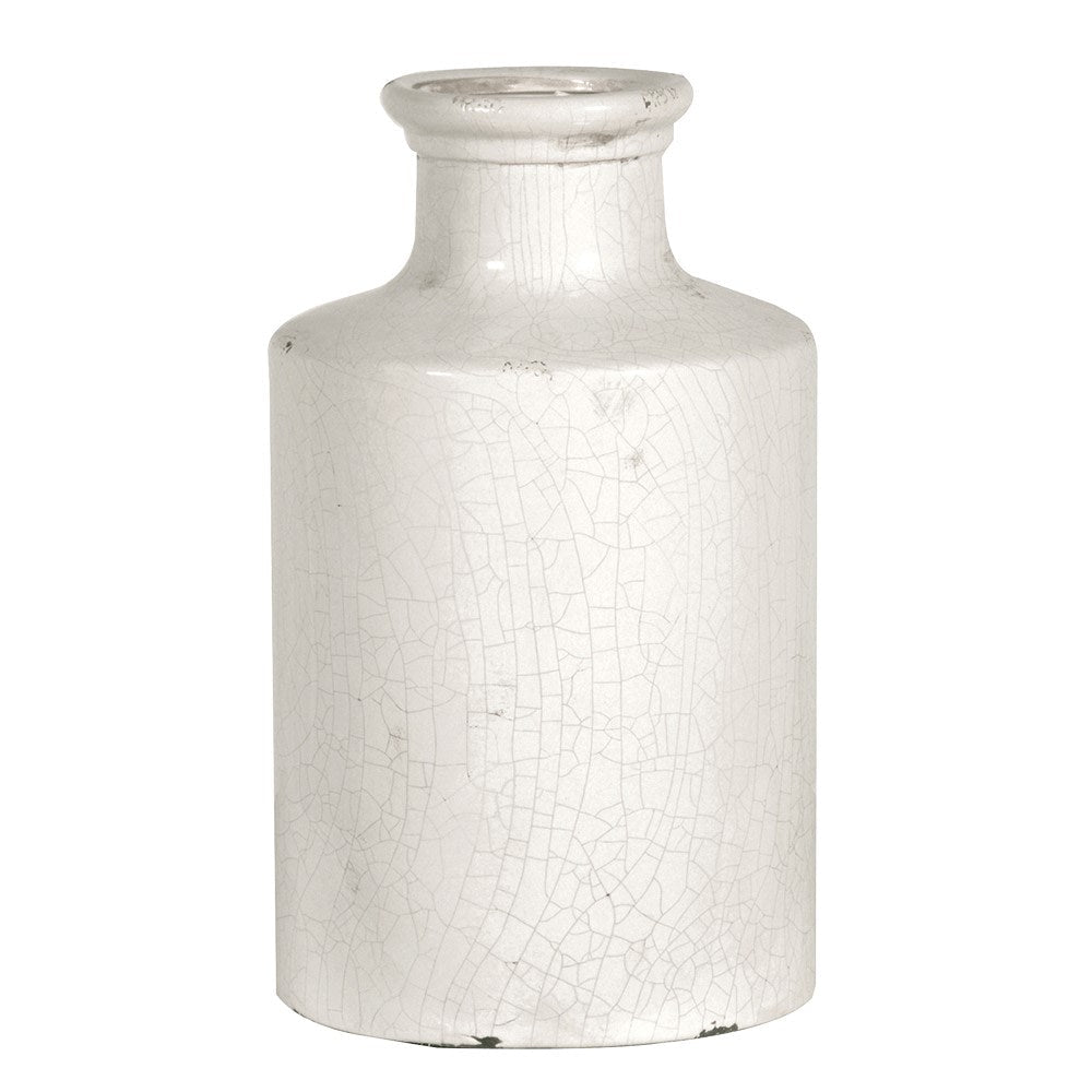 Rustic Large Cream Bottle Vase